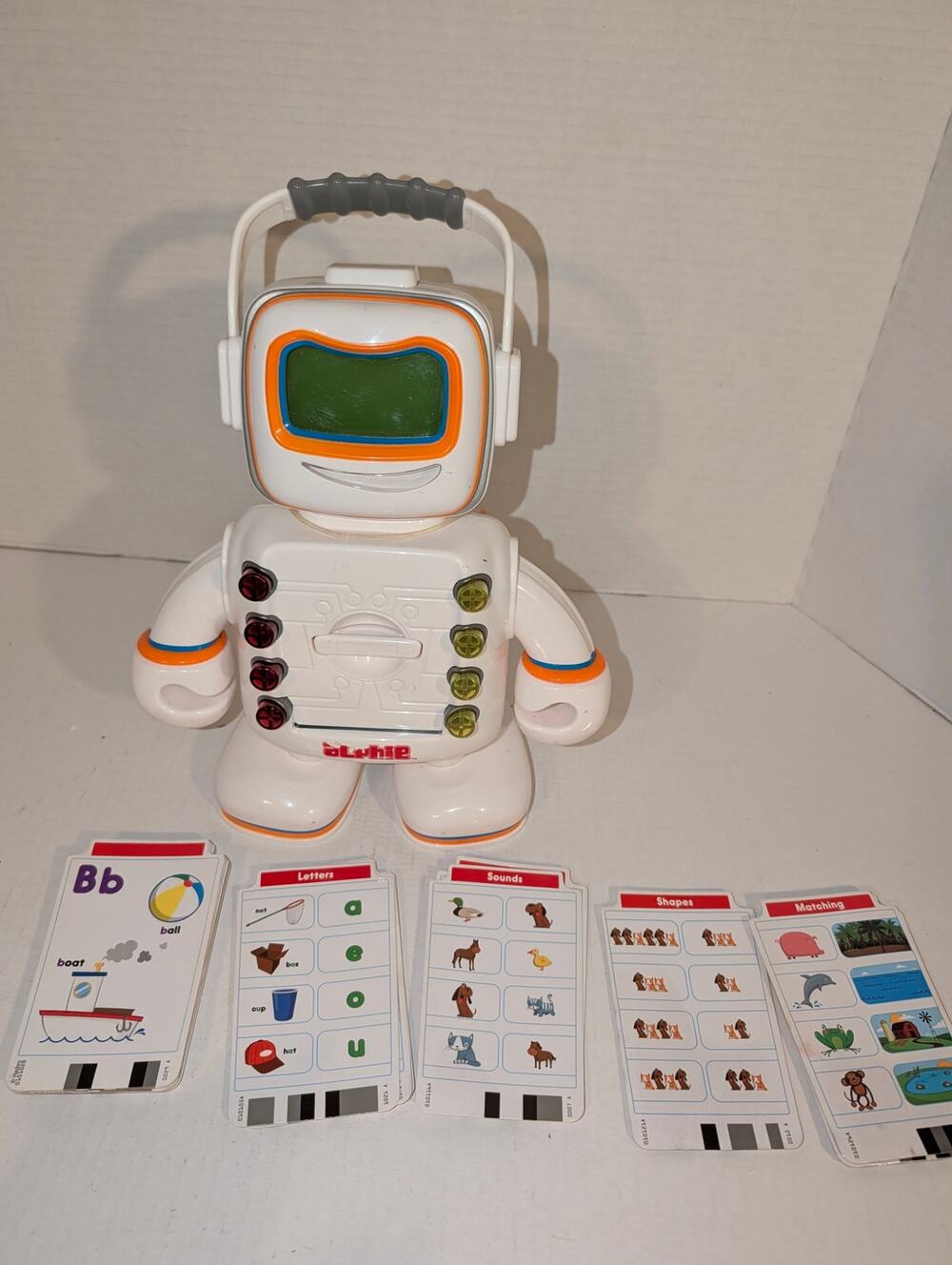 Playskool Alphie Robot Toy 19 Cards Works 2009 Hasbro Talking Robot Learn